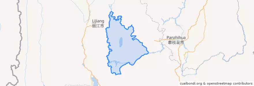 Mapa de ubicacion de 永胜县 Yongsheng.