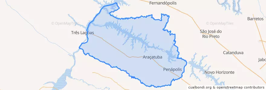 Mapa de ubicacion de Região Geográfica Intermediária de Araçatuba.