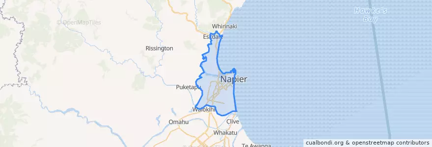 Mapa de ubicacion de Napier City.