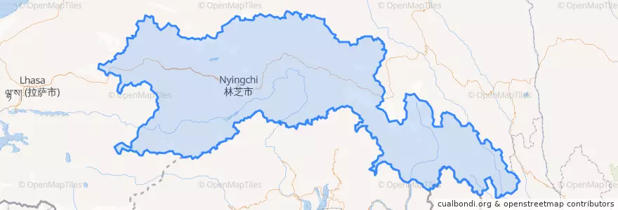 Mapa de ubicacion de ཉིང་ཁྲི་གྲོང་ཁྱེར། / 林芝市 / Nyingchi.
