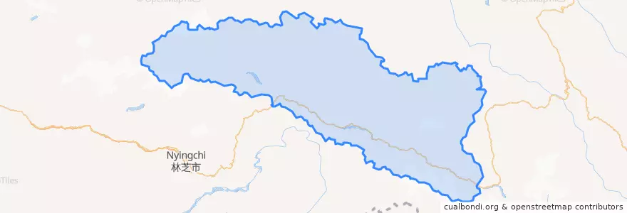Mapa de ubicacion de སྤོ་མེས་རྫོང་ / 波密县 / Bomê.