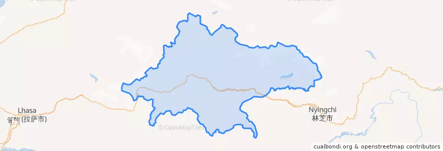 Mapa de ubicacion de ཀོང་པོ་རྒྱ་མདའ་རྫོང / 工布江达县 / Gongbo'gyamda.