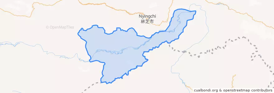 Mapa de ubicacion de སྨན་གླིང་རྫོང་ / 米林县 / Mainling.