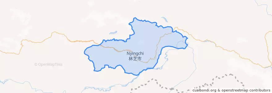 Mapa de ubicacion de བྲག་ཡིབ་གྲོང་ཆུས་ / 巴宜区 / Bayi.