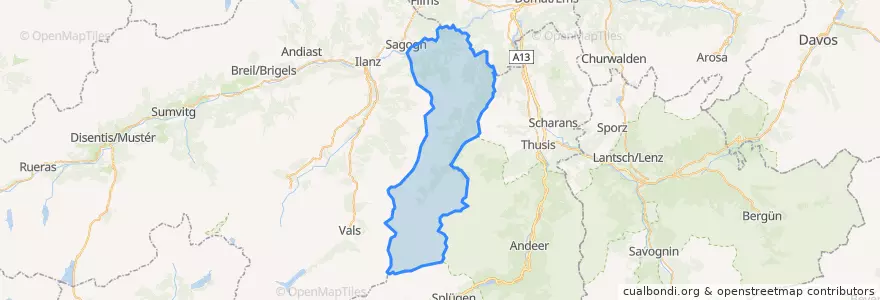 Mapa de ubicacion de Safiental.