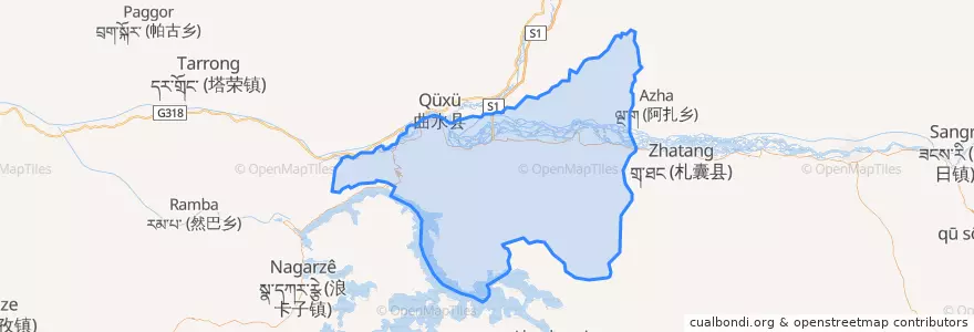 Mapa de ubicacion de འཕྱོངས་རྒྱས་རྫོང / 贡嘎县 / Gonggar.