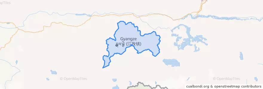 Mapa de ubicacion de རྒྱལ་རྩེ་རྫོང་ / 江孜县 / Gyantse.