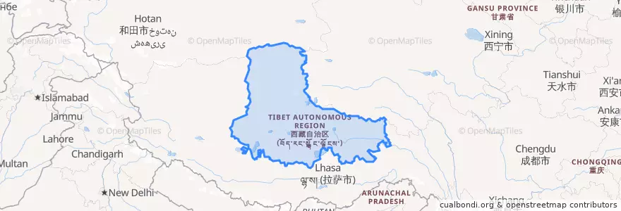 Mapa de ubicacion de Нагчу.