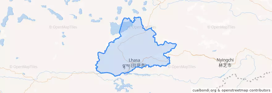 Mapa de ubicacion de ལྷ་ས་གྲོང་ཁྱེར་ / 拉萨市 / Lhasa.