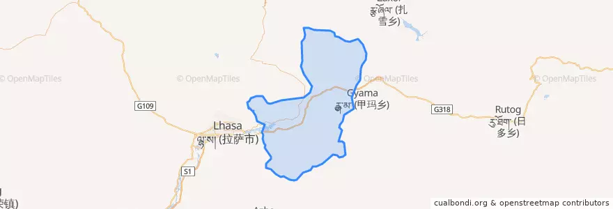 Mapa de ubicacion de 达孜区.