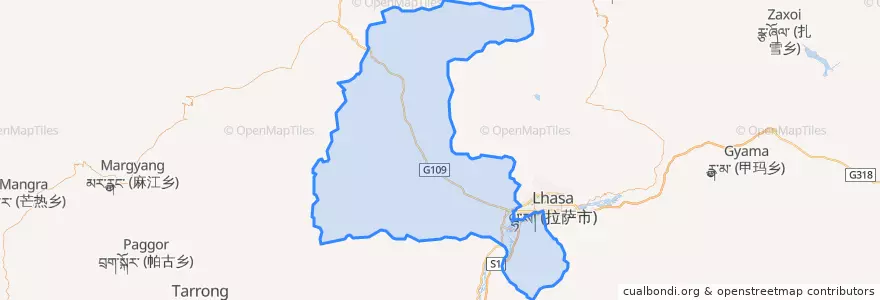 Mapa de ubicacion de Doilungdêqên District.