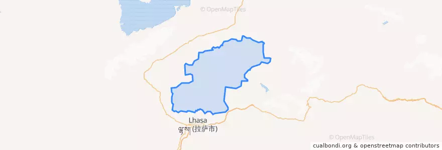 Mapa de ubicacion de ལྷུན་གྲུབ་རྫོང / 林周县 / Lhünzhub.
