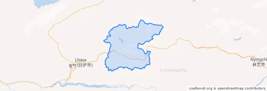 Mapa de ubicacion de མལ་གྲོ་གུང་དཀར་རྫོང་ / 墨竹工卡县 / Maizhokunggar.