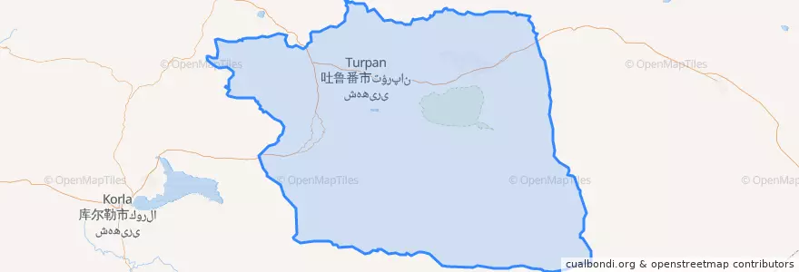 Mapa de ubicacion de 吐鲁番市تۇرپان شەھىرى.