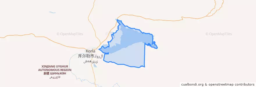 Mapa de ubicacion de 博湖县 (Bagrax).