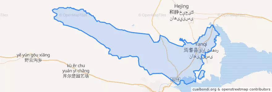 Mapa de ubicacion de 焉耆回族自治县.