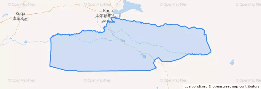 Mapa de ubicacion de 尉犁县.
