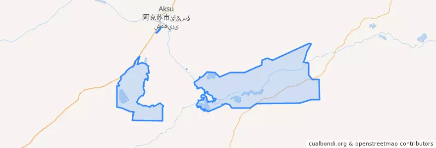 Mapa de ubicacion de 阿拉尔市 ئارال.
