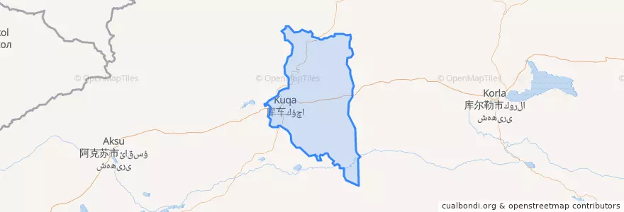 Mapa de ubicacion de 库车市 كۇچار.