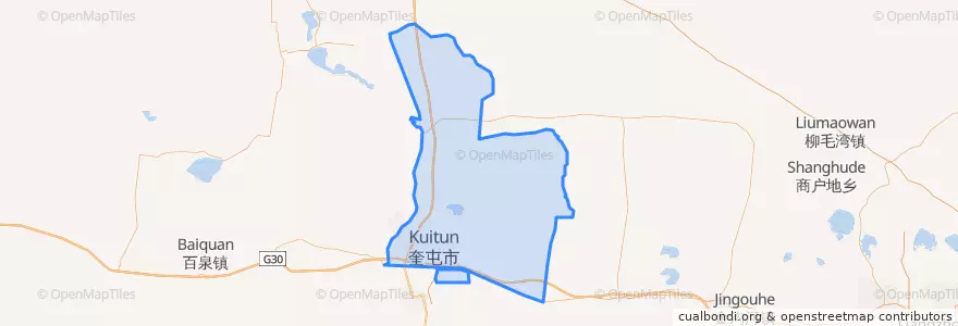 Mapa de ubicacion de 奎屯市.