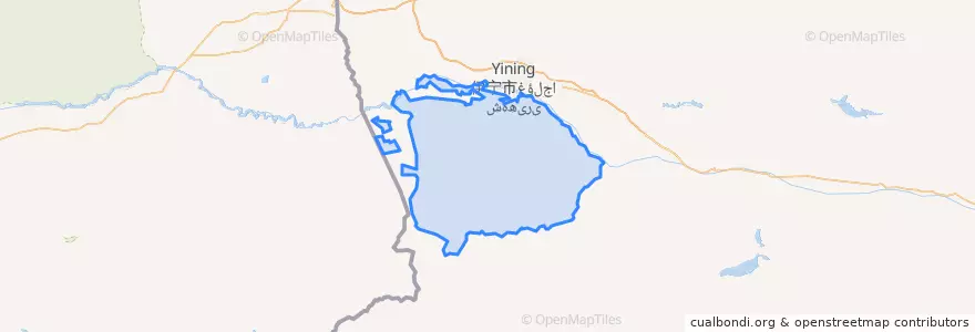 Mapa de ubicacion de 察布查尔锡伯自治县.