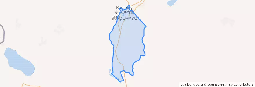 Mapa de ubicacion de 克拉玛依区.