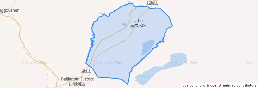 Mapa de ubicacion de 乌尔禾区.