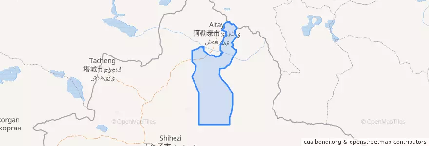 Mapa de ubicacion de 福海县.