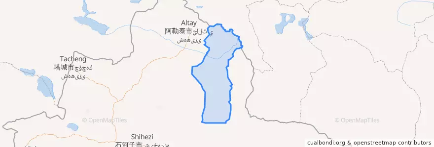 Mapa de ubicacion de 富蕴县.