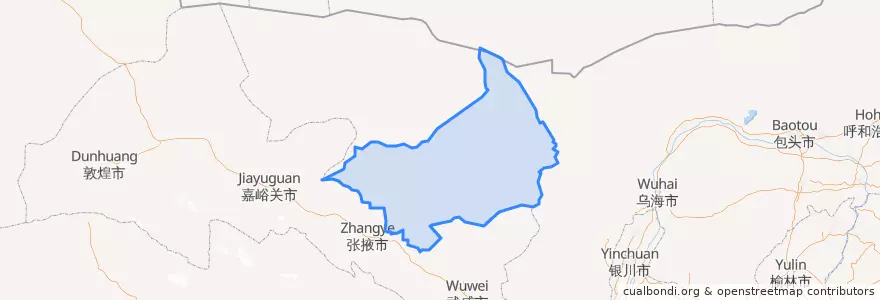 Mapa de ubicacion de 阿拉善右旗.