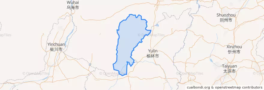 Mapa de ubicacion de 乌审旗.