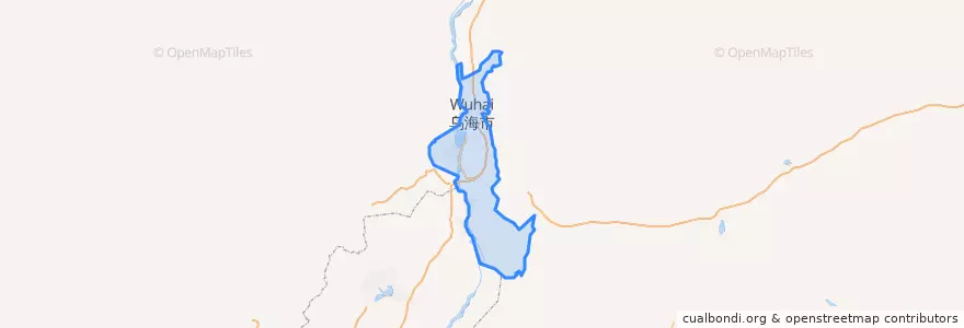 Mapa de ubicacion de Wuhai.