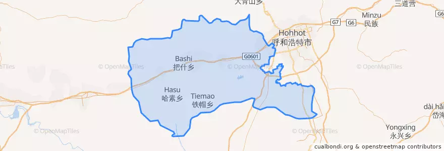 Mapa de ubicacion de 土默特左旗.