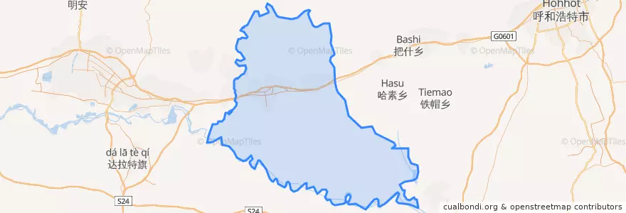 Mapa de ubicacion de 土默特右旗.