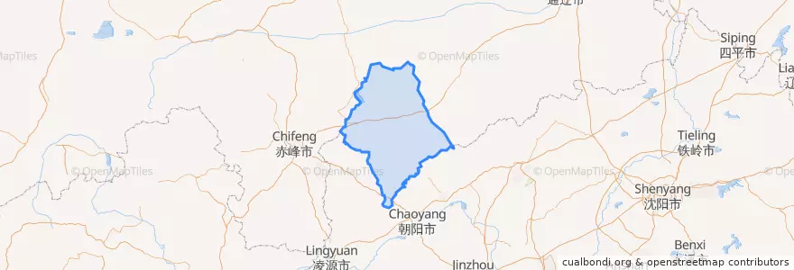 Mapa de ubicacion de 敖汉旗.