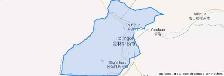 Mapa de ubicacion de 霍林郭勒市.