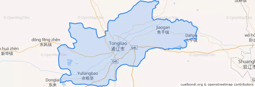 Mapa de ubicacion de 科尔沁区.
