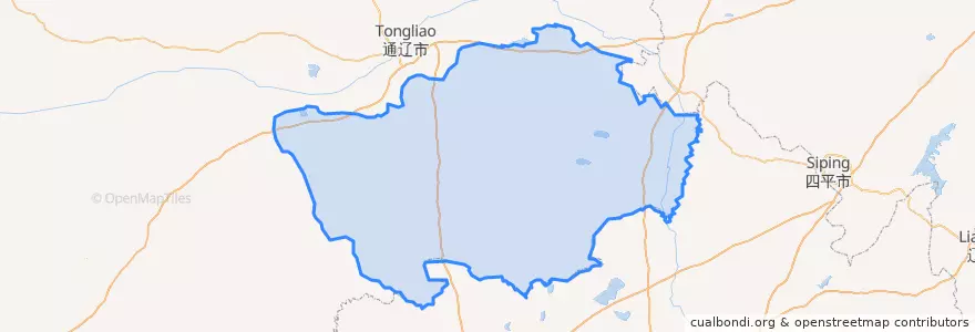 Mapa de ubicacion de 科尔沁左翼后旗.