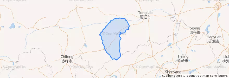 Mapa de ubicacion de 奈曼旗.