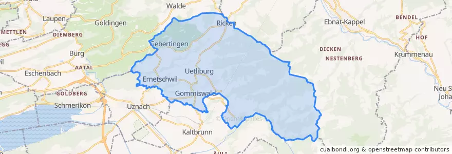 Mapa de ubicacion de Gommiswald.