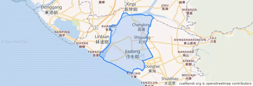Mapa de ubicacion de 佳冬鄉.