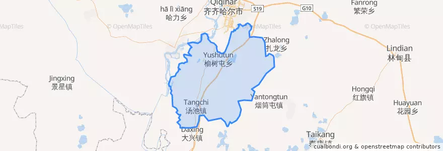 Mapa de ubicacion de Ang'angxi District.