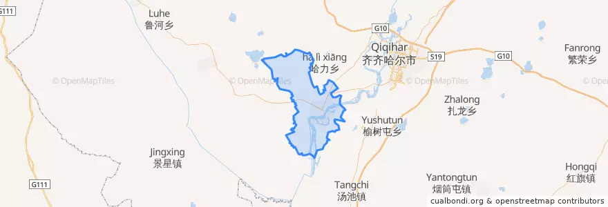 Mapa de ubicacion de 富拉尔基区.