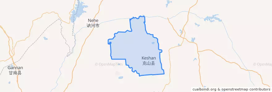 Mapa de ubicacion de Keshan County.