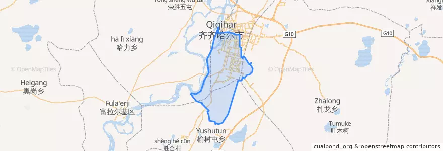 Mapa de ubicacion de 龙沙区.