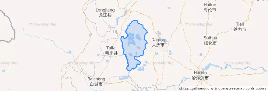 Mapa de ubicacion de 杜尔伯特蒙古族自治县.