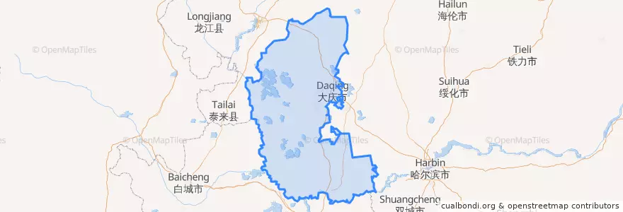 Mapa de ubicacion de Daqing City.