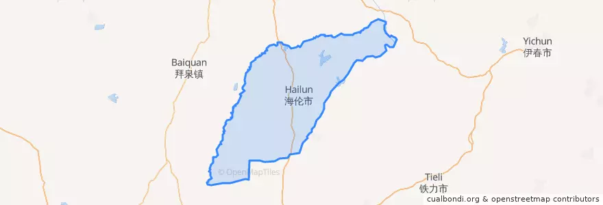 Mapa de ubicacion de 海伦市.
