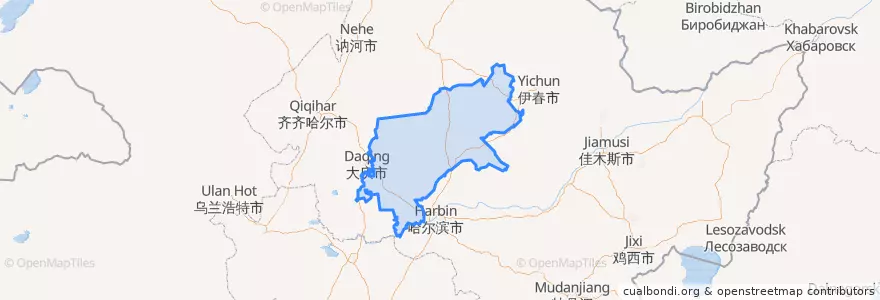 Mapa de ubicacion de Suihua City.
