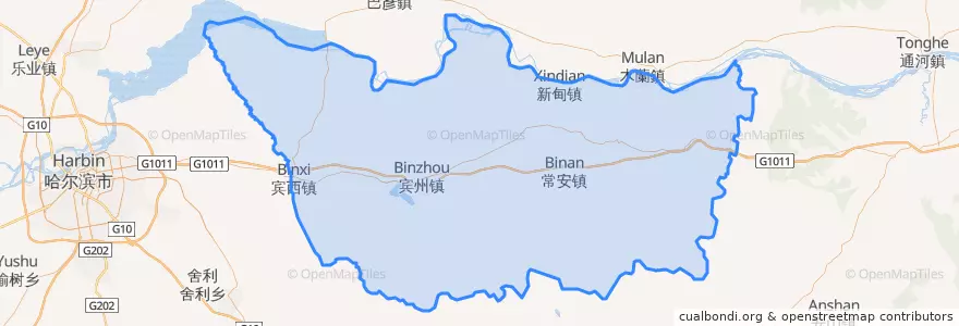 Mapa de ubicacion de 宾县.